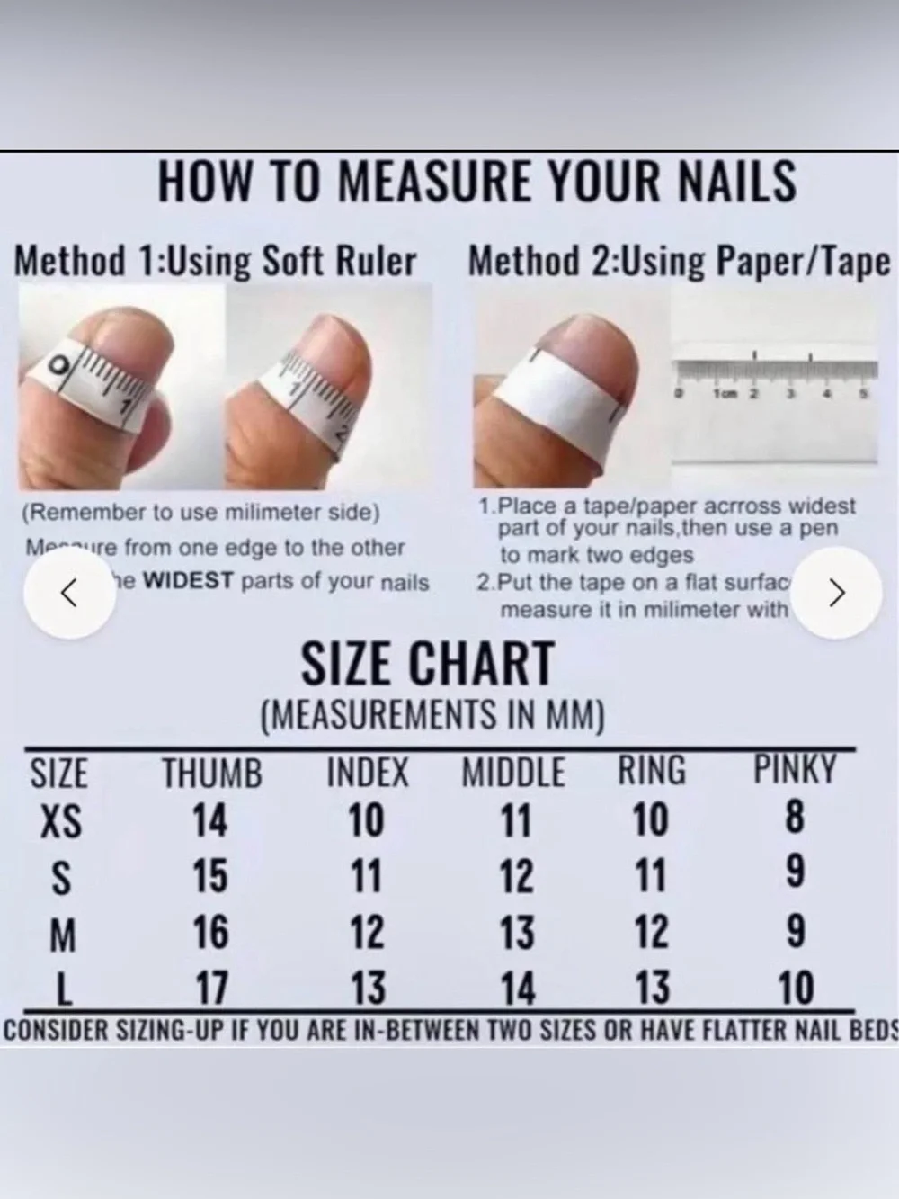 Almond Press-On Nails – Size Small